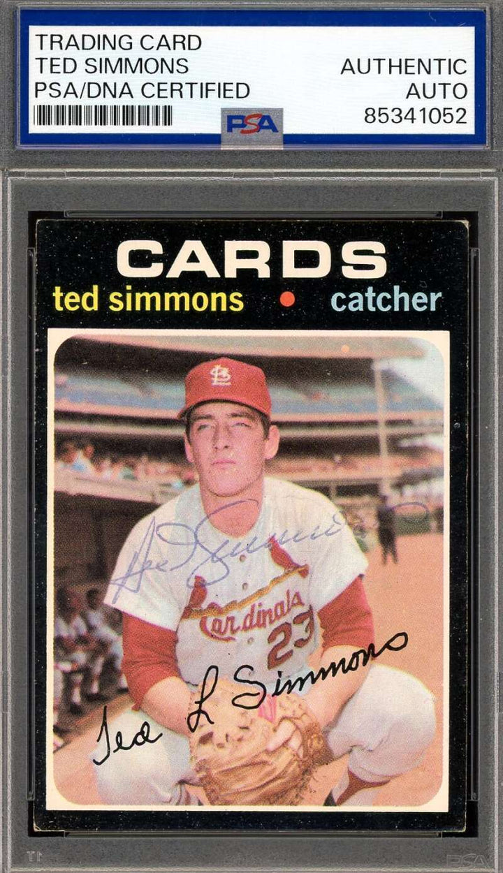 Ted Simmons PSA DNA Signed 1971 Topps Rookie Autograph