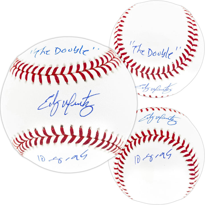 Edgar Martinez Signed MLB Baseball Mariners "The Double 10-9-95" Beckett Wit
