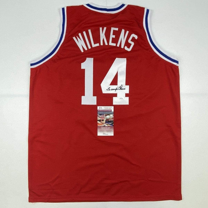 Autographed/Signed LENNY WILKENS St. Louis Red Jersey JSA COA Auto