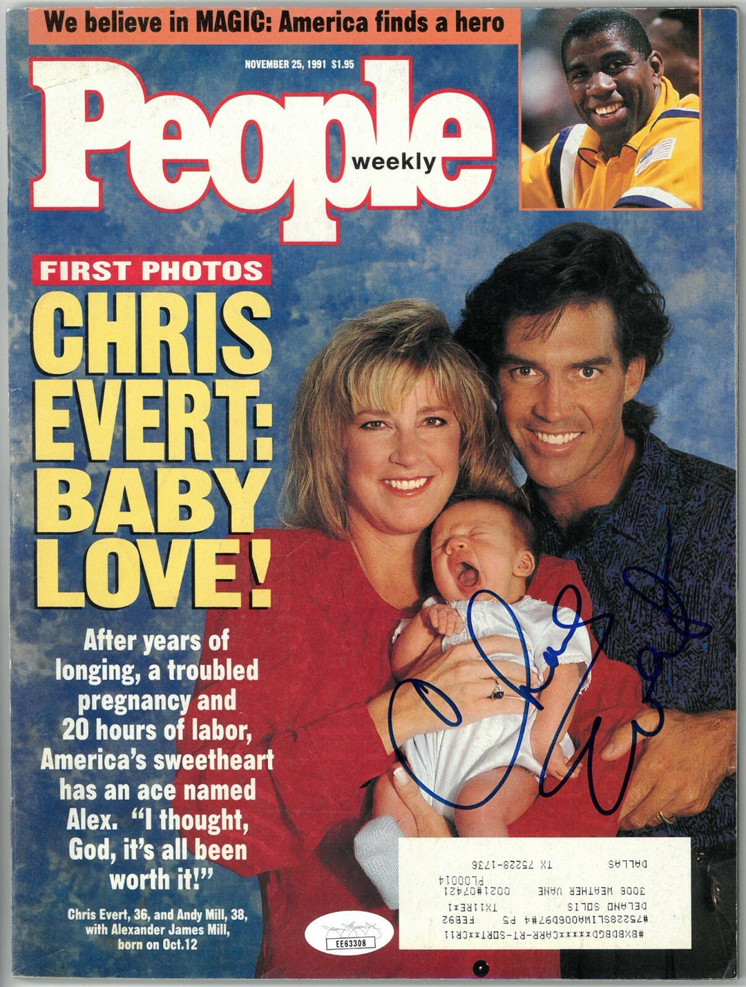 Chris Evert signed People Weekly Full Magazine 11/25/1991 - JSA #EE63308 Tennis