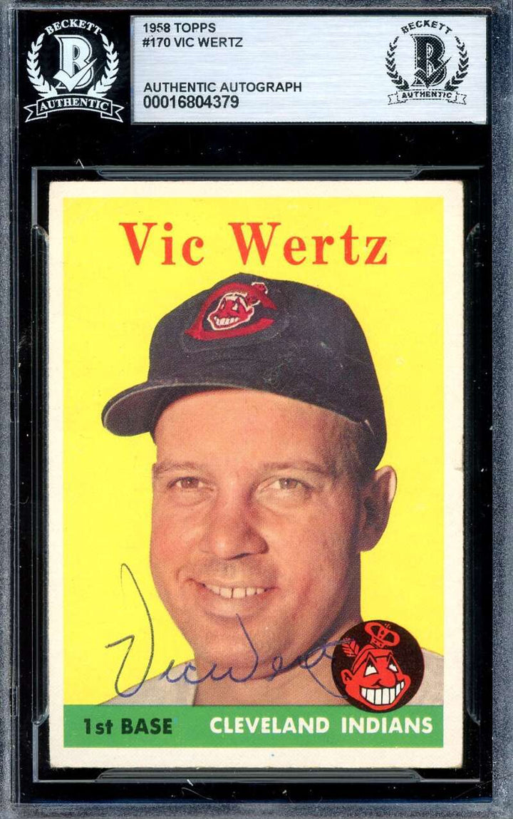 Vic Wertz Beckett BAS Signed 1958 Topps Autograph