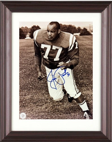 Jim Parker signed Baltimore Colts NFL 8x10 Photo #77 minor dings Framed- COA/HOF