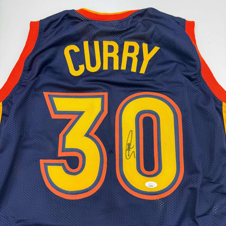 Signed Stephen Steph Curry Golden State Black Retro Jersey JSA COA