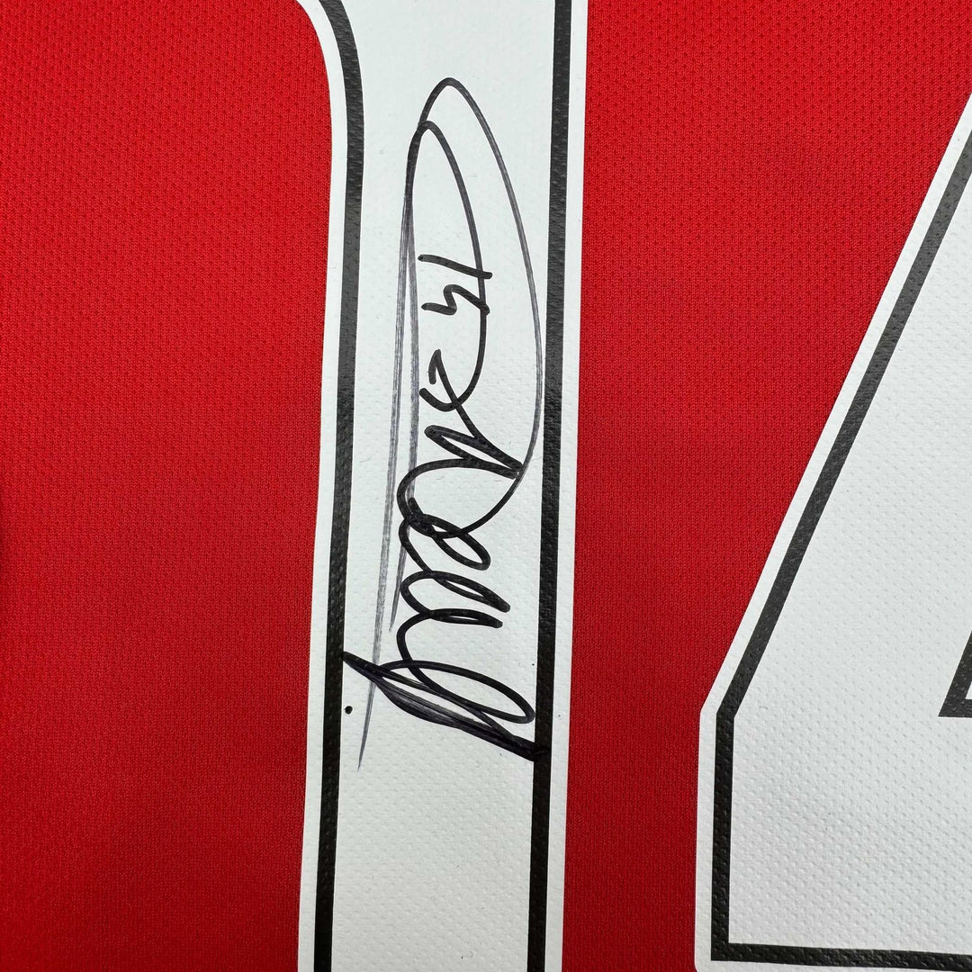Framed Autographed/Signed Thierry Henry 35x39 Arsenal Red Jersey BAS COA