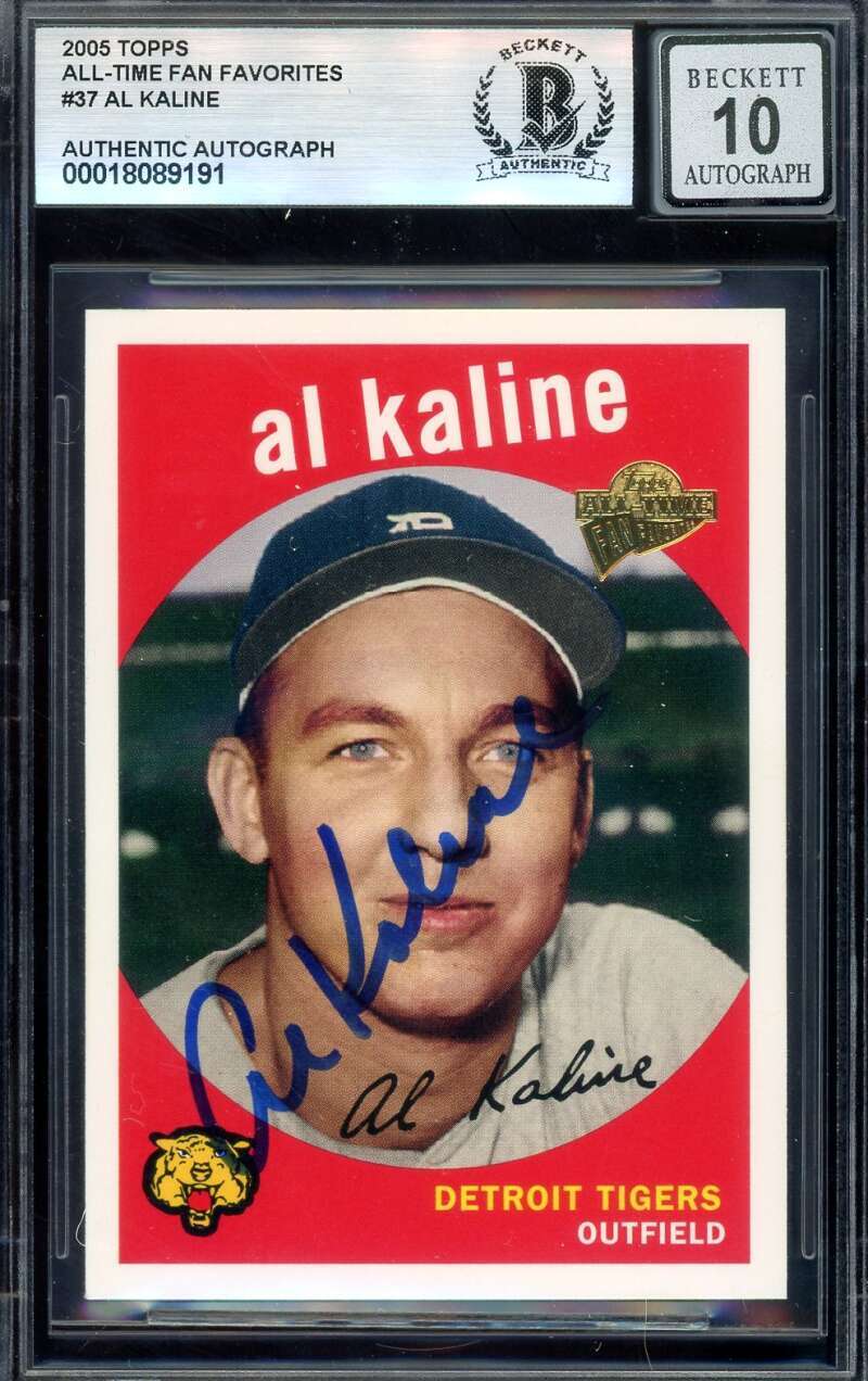 Al Kaline Gem Mint 10 Beckett BAS Signed 2005 Topps All Time Favorites Autograph
