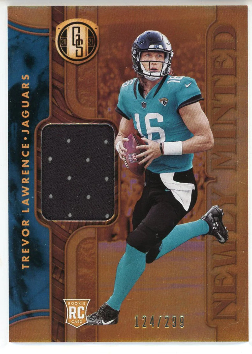 Trevor Lawrence 2021 Panini Gold Standard Newly Minted Rookie Patch Card #NMM-TL