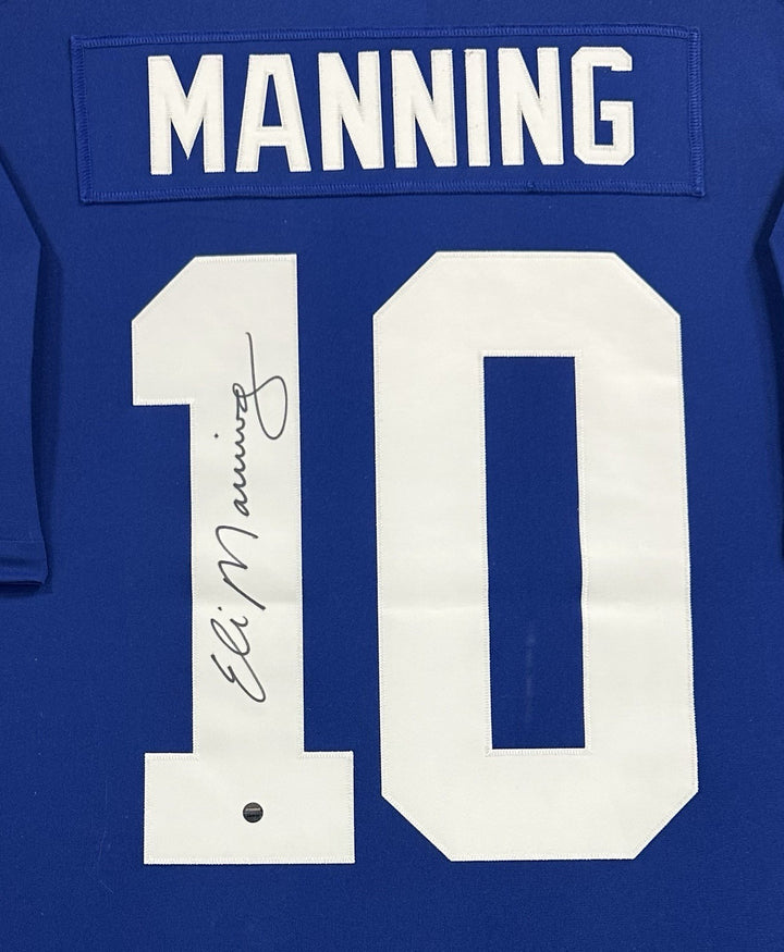 Eli Manning Signed Framed NY Giants Nike Blue Twill Jersey Autograph Steiner COA