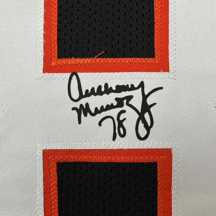 Facsimile Autographed Anthony Munoz Cincinnati Black Reprint Jersey Size Mens XL