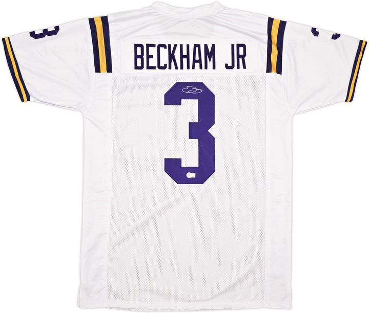 LSU Tigers Odell Beckham Jr. Signed White Jersey Beckett Wit