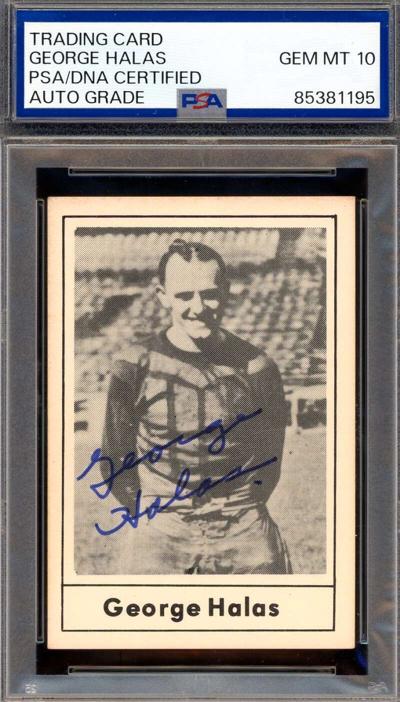 George Halas Gem Mint 10 PSA DNA Signed 1977 Touchdown Club Autograph
