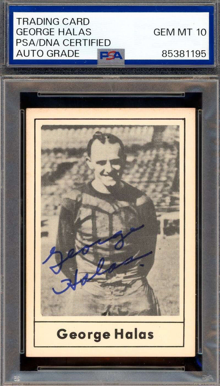 George Halas Gem Mint 10 PSA DNA Signed 1977 Touchdown Club Autograph