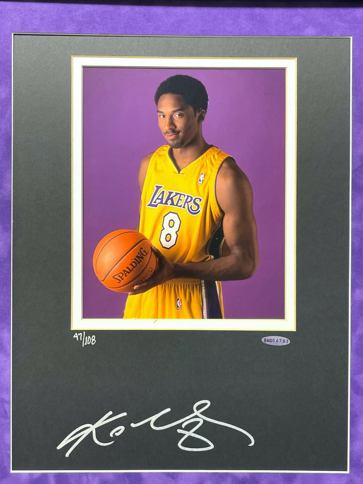 Kobe Bryant Autographed & Final Lakers Game Used Confetti Framed #D 1/1 UDA COA