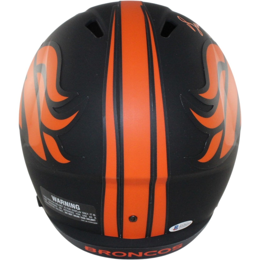 Drew Lock Autographed/Signed Denver Broncos F/S Eclipse Helmet BAS 29354
