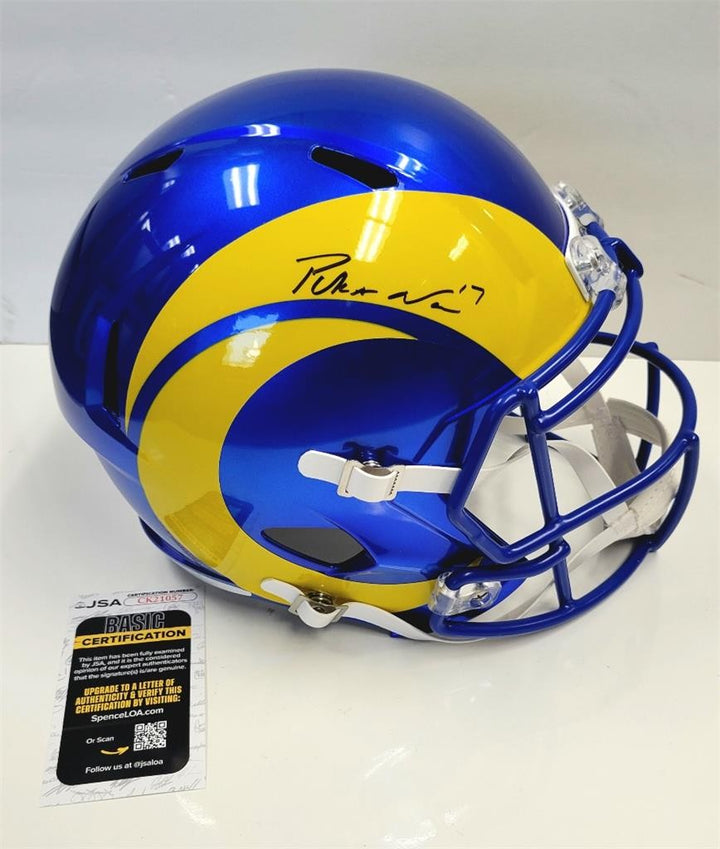 Puka Nacua signed LA Rams Replica Speed Full Size Helmet autograph ~ JSA