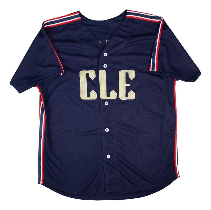 Steven Kwan Cleveland Signed Navy Baseball Jersey JSA QR