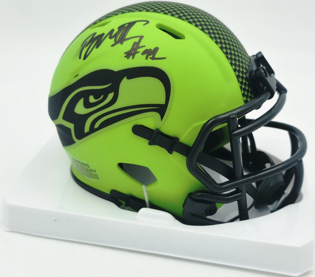 Byron Murphy II Signed Seahawks Rave Green Speed Mini Helmet (Smudged) MCS Holo