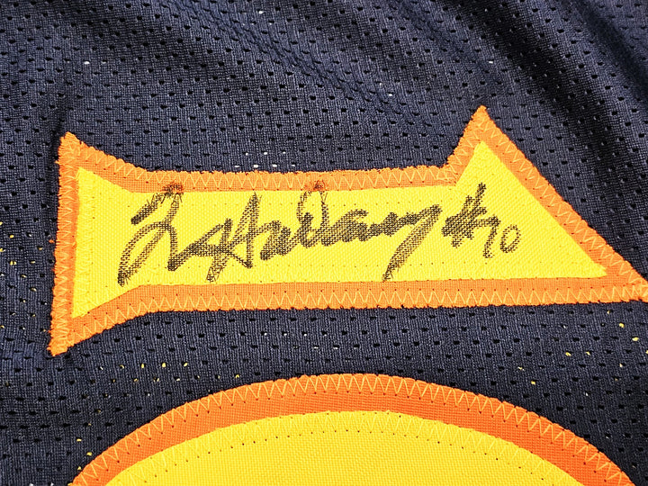 Warriors Chris Mullin, Tim Hardaway Mitch Richmond Auto Blue Jersey Run TMC BAS