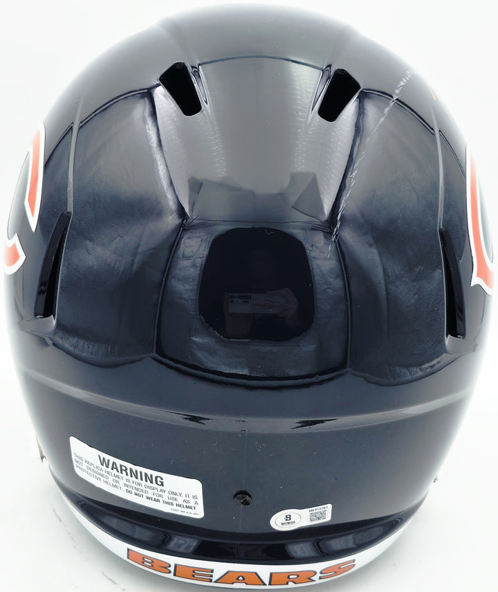 DJ Moore Auto Bears Blue Full Size Speed Replica Helmet (Mark) Beckett Witness