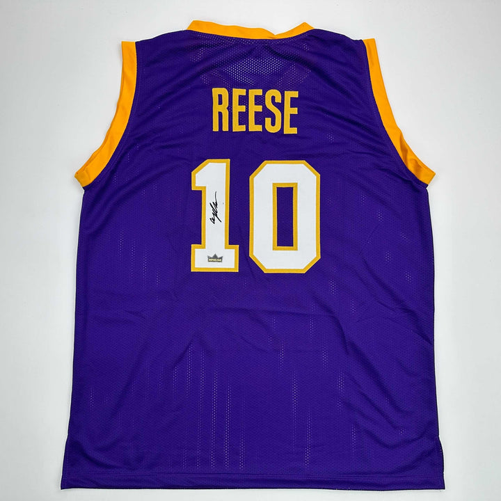 Facsimile Autographed Angel Reese LSU Purple Reprint Jersey Size Men's XL