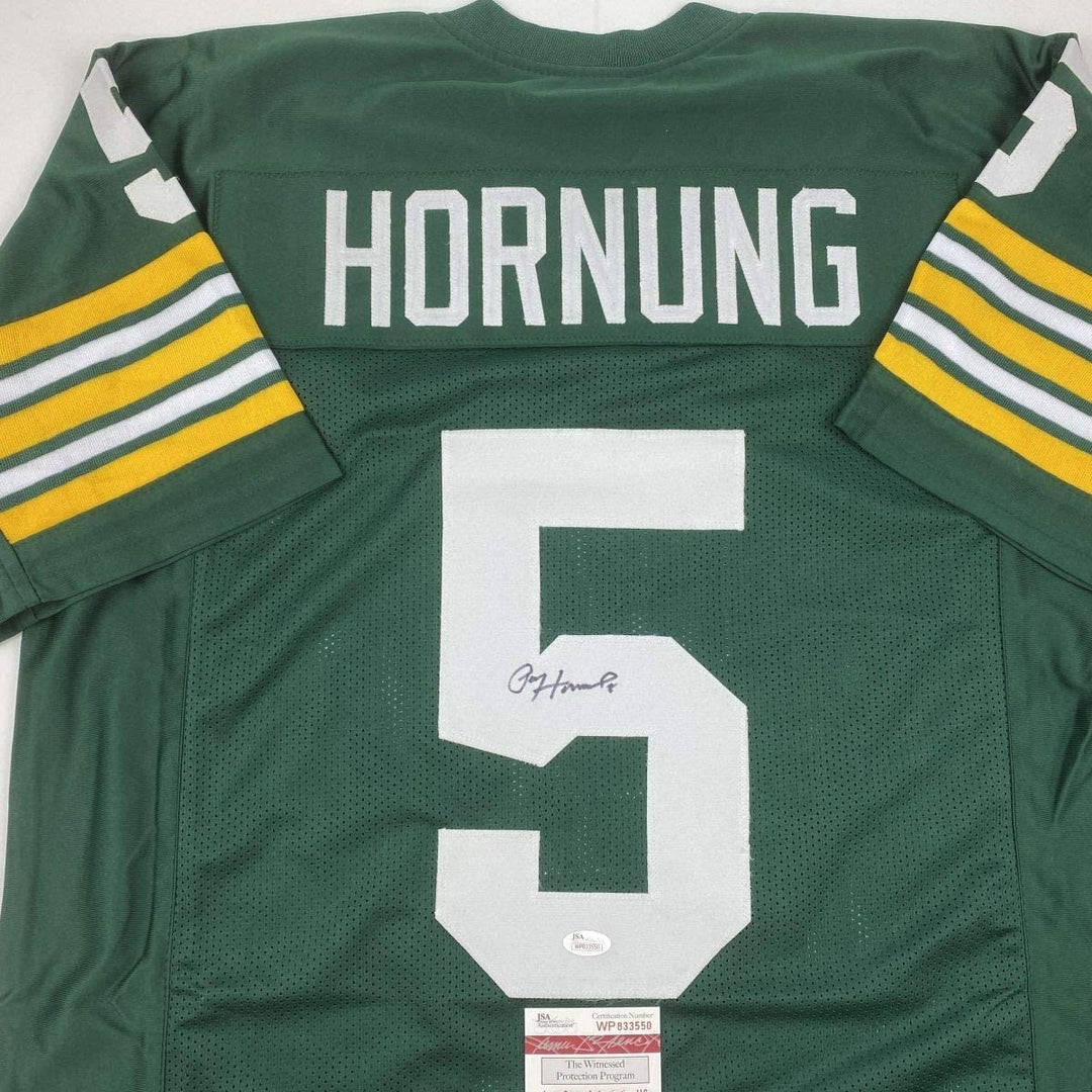 Autographed/Signed PAUL HORNUNG Green Bay Green Jersey JSA COA Auto