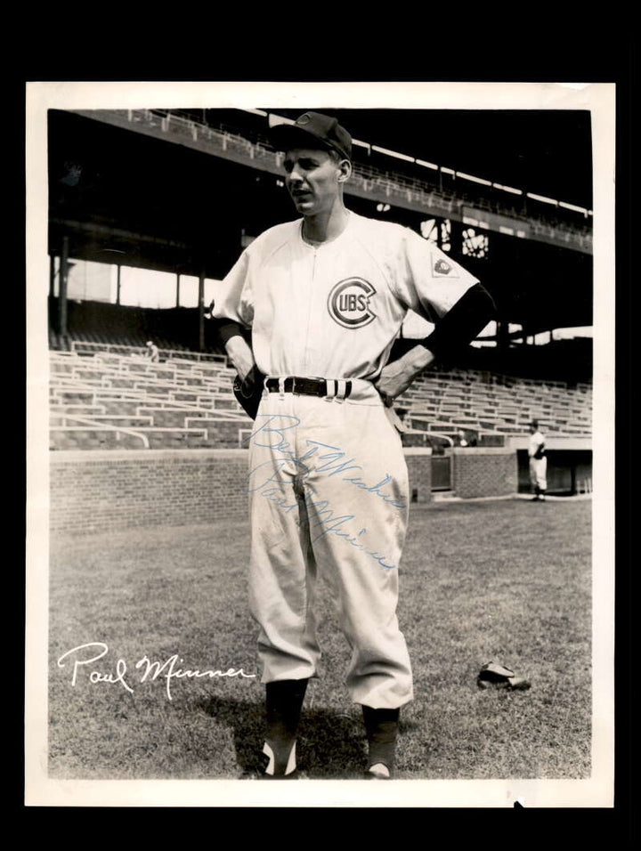 Paul Minner JSA Signed  1951 Vintage WBKB Lucky Fan 8x10 Photo Autograph Cubs