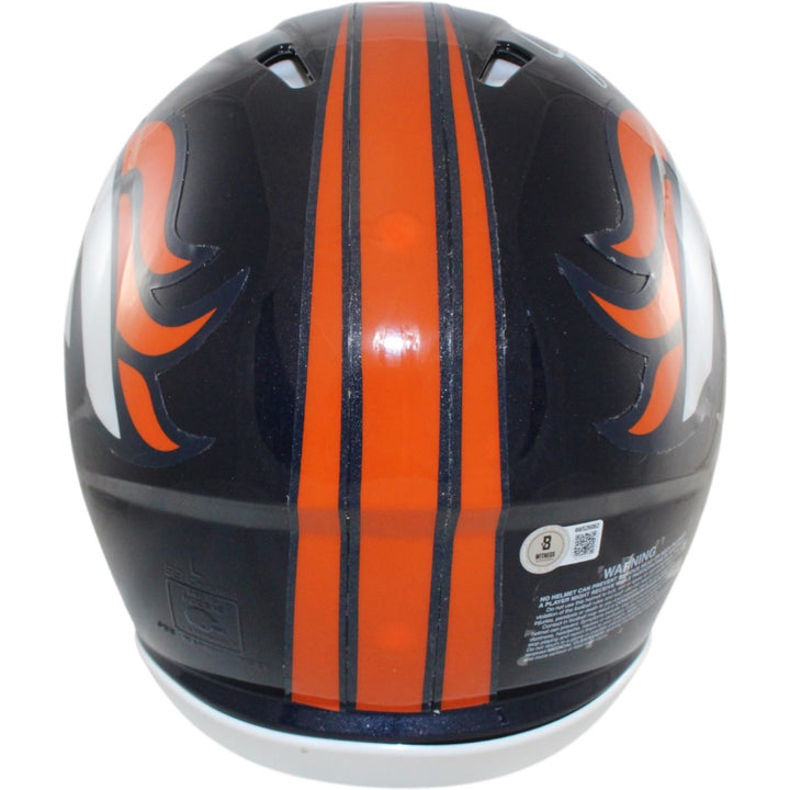 John Elway Autographed Denver Broncos Authentic TB Helmet Beckett Witness 55250