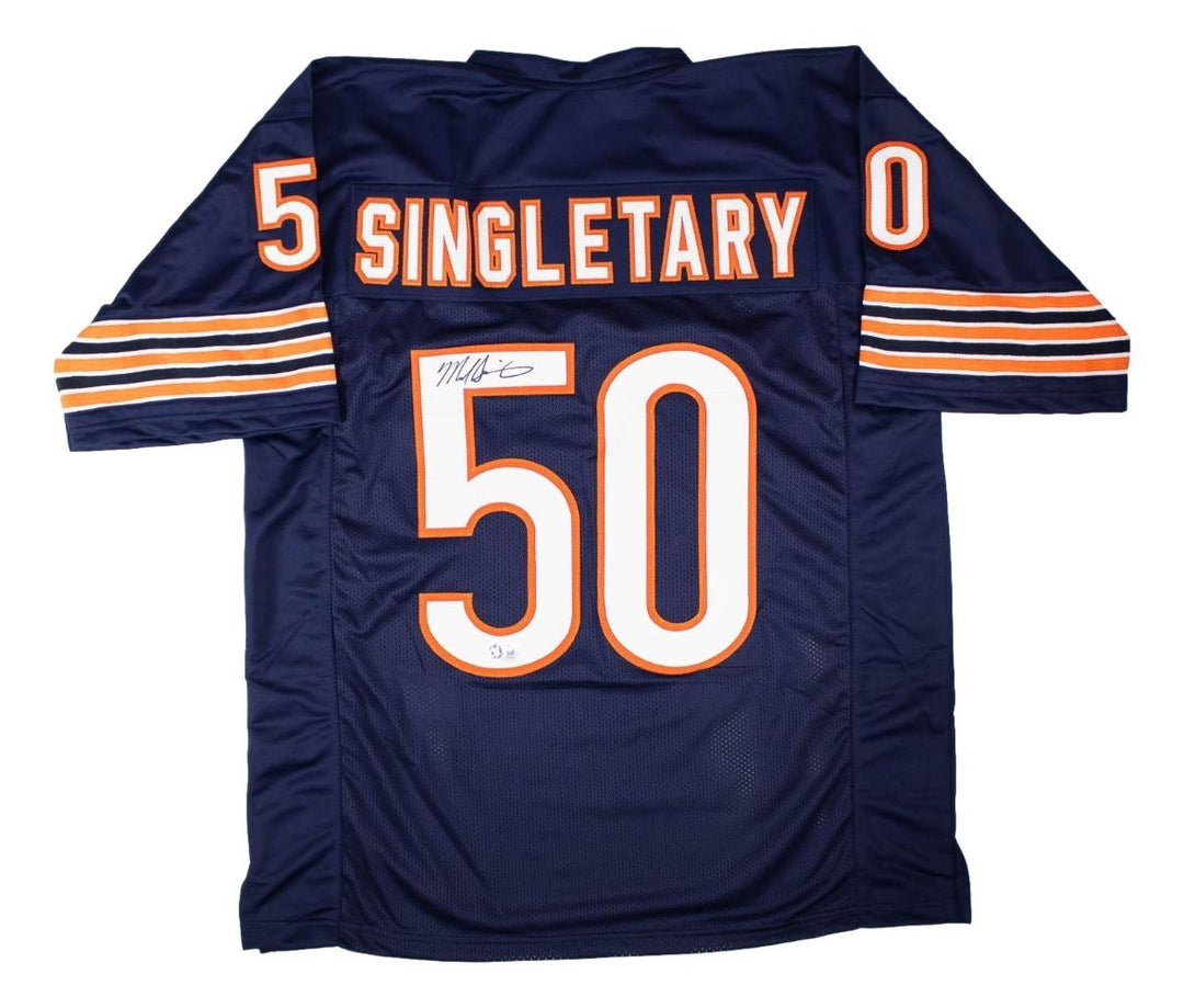 Mike Singletary Chicago Signed Navy Football Jersey BAS