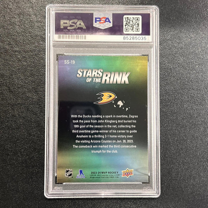 2023-24 Upper Deck MVP Hockey #SS-19 Trevor Zegras Signed Card AUTO PSA Slabbed