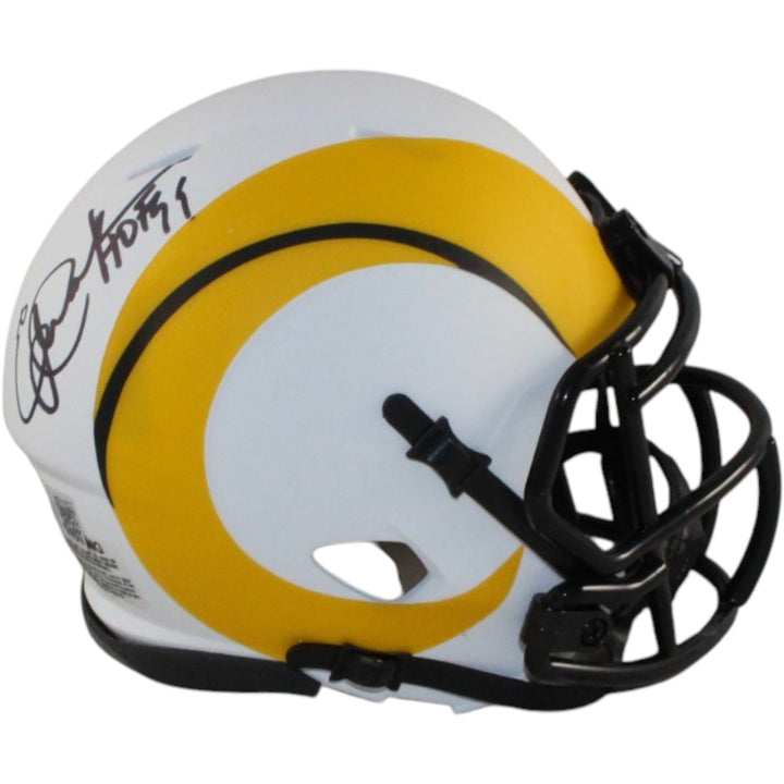 Eric Dickerson Autographed Rams Lunar Mini Helmet HOF 99 Beckett Witness 58193