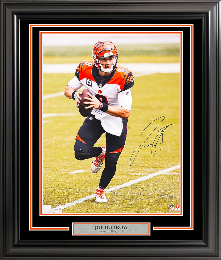 Joe Burrow Signed Framed 16x20 Photo Cincinnati Bengals Fanatics Holo