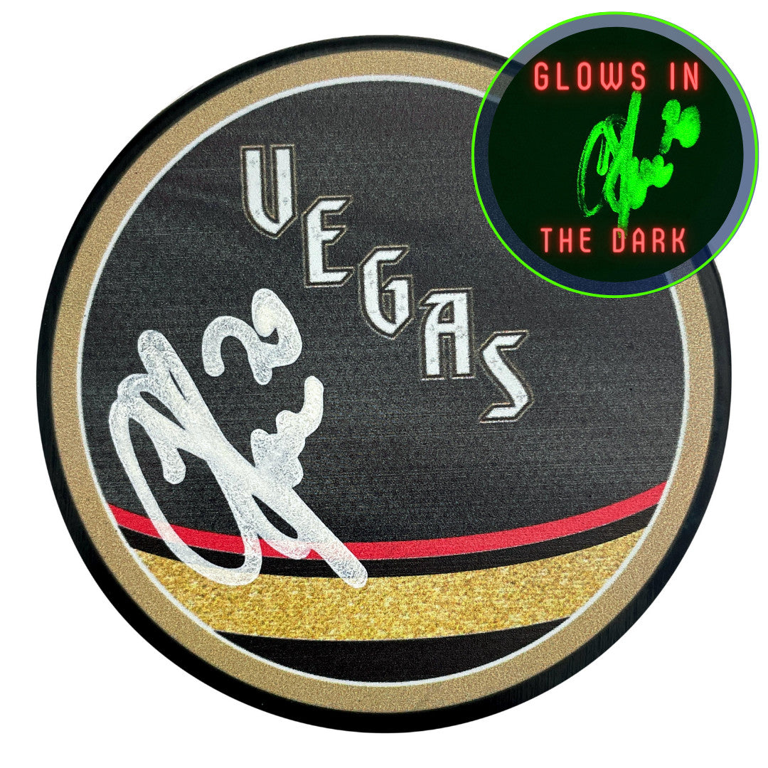 Chandler Stephenson Signed Vegas Golden Knights Retro Glow in the Dark Puck COA