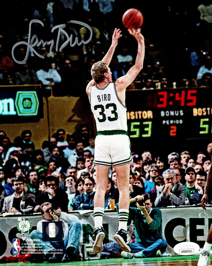 Larry Bird Signed Framed 8x10 Photo Boston Celtics JSA