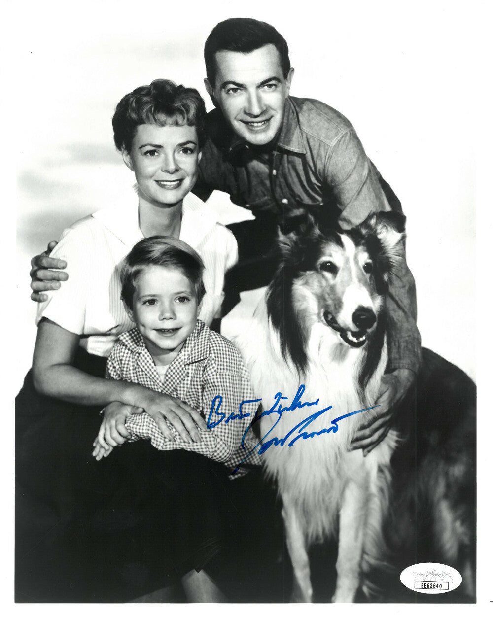 Jon Provost signed Lassie Vintage B&W 8x10 Photo - JSA #EE63640 (Timmy Martin)