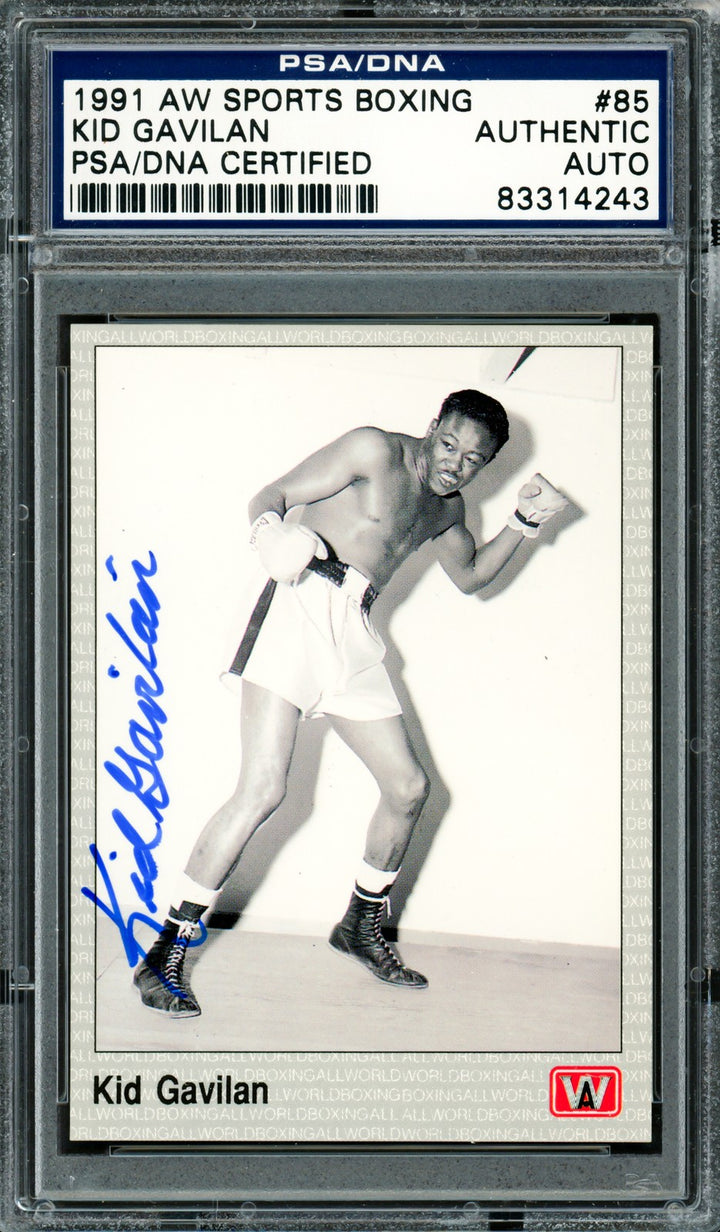 Kid Gavilan Autographed 1991 AW Sports Card #85 PSA/DNA #83314243