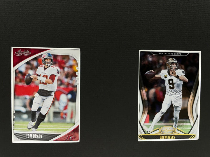NFL Quarterbacks Framed 10 Football Card Collage Lot Brady Rodgers Mahomes Favre