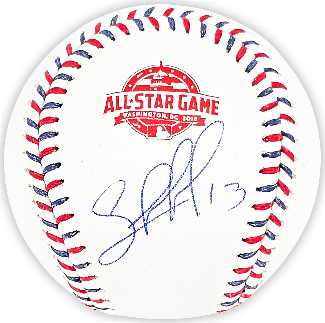 Salvador Perez Auto Official 2018 All Star Game Logo Baseball Royals Beckett