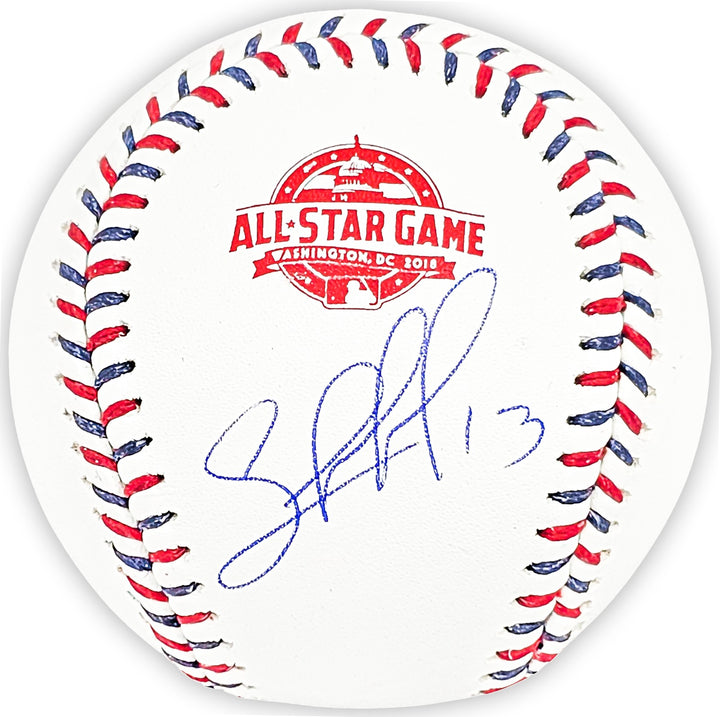 Salvador Perez Auto Official 2018 All Star Game Logo Baseball Royals Beckett