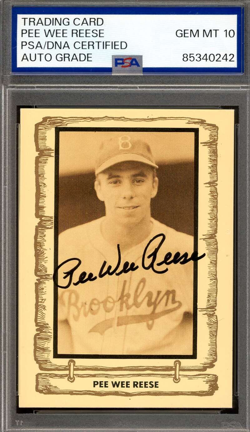 Pee Wee Reese Gem Mint 10 PSA DNA Signed 1981 Cramer Baseball Legends Autograph