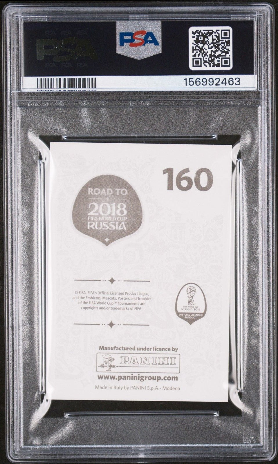 Graded 2018 Panini WC Cristiano Ronaldo #160 Portugal Stickers Card PSA 10