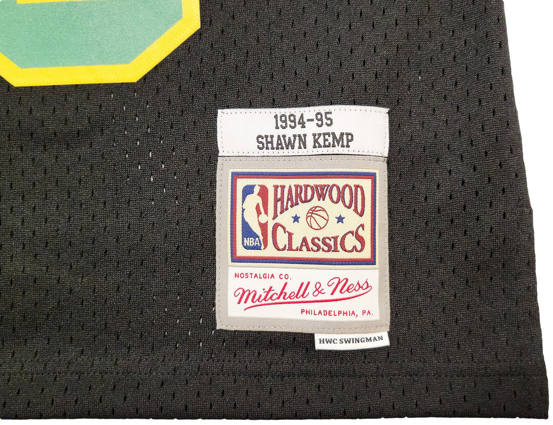 Sonics Shawn Kemp Auto Black AUTH Mitchell Ness HWCs Swingman Jersey M Reign Man