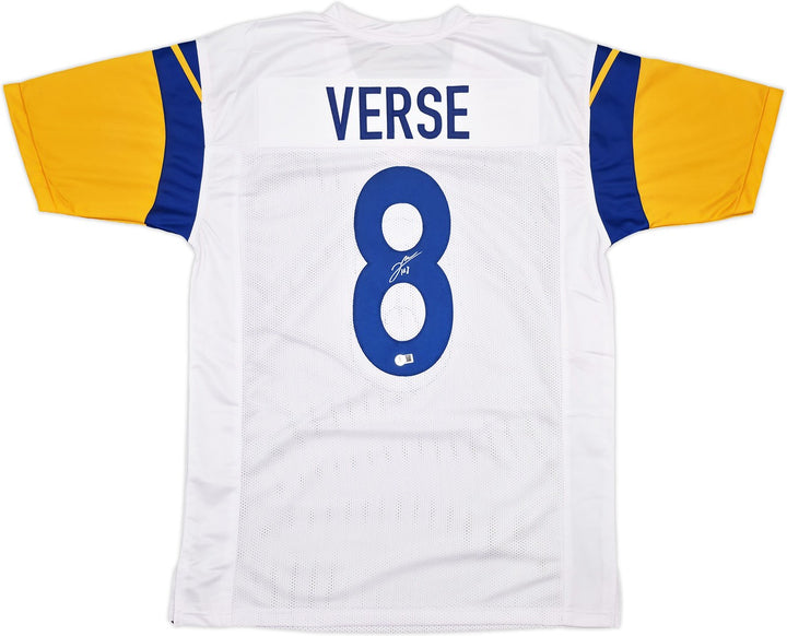 Los Angeles Rams Jared Verse Signed White Jersey Beckett Witness