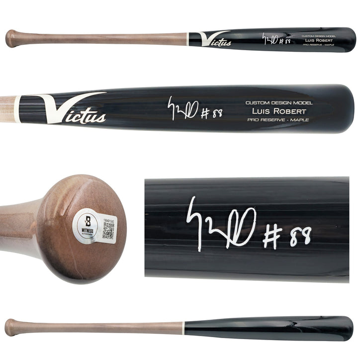 Luis Robert Jr Auto Black Gray Victus Player Model Baseball Bat Sox Beckett