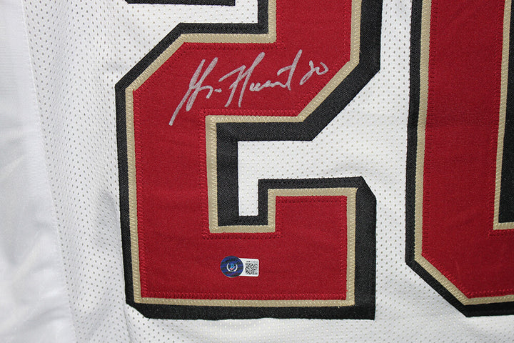 Garrison Hearst Autographed/Signed Pro Style White XL Jersey Beckett 35513