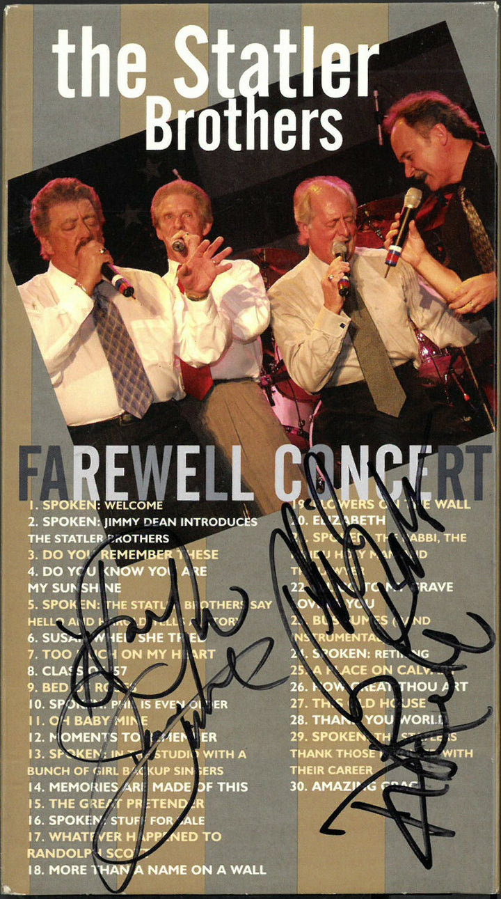 Statler Bros Phil Balsley/Jimmy Fortune/Don & Harry Reid signed VHS Video Cover