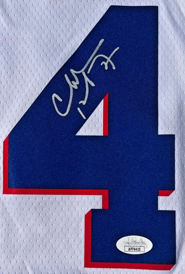 CHARLES BARKLEY SIGNED PHILADELPHIA 76ERS BASKETBALL JERSEY TEAM USA JSA COA