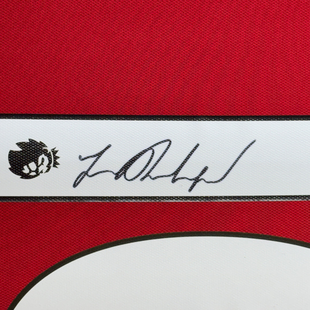 Framed Autographed/Signed Marcus Rashford 35x39 ManU Red Jersey Beckett BAS COA
