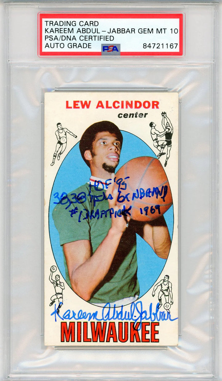 Kareem Abdul-Jabbar Autographed Multi Inscribed 1969-70 Topps Rookie Card #25 (P