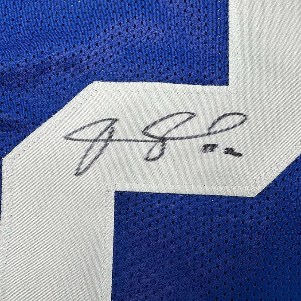 Framed Autographed/Signed Janoris Jenkins Jackrabbit 35x39 NY Jersey JSA COA