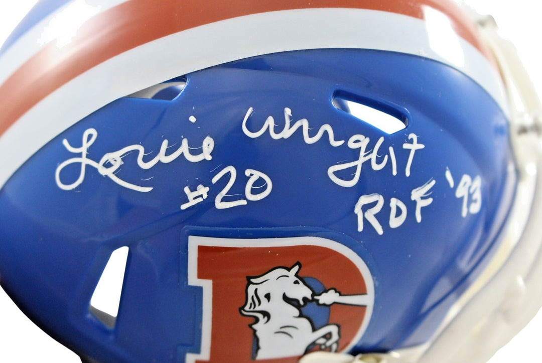 Louie Wright Autographed Denver Broncos TB Mini Helmet Beckett Witness 55379