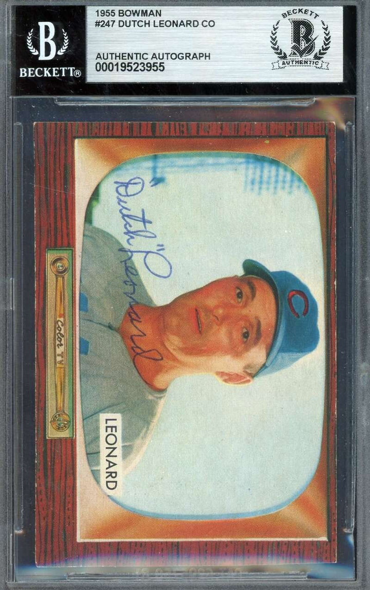 Dutch Leonard Beckett BAS Vintage Signed 1955 Bowman Autograph